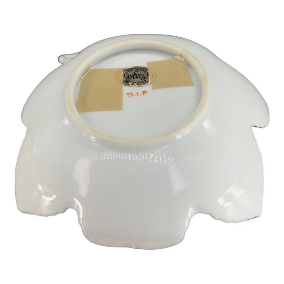 Andrea By Sadek Hand Painted Leaf Dish Bowl Silver Overlay Butterfly And A Bug - Picture 9 of 15